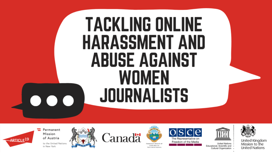 Event: Tackling online harassment and abuse against women journalists - Protection