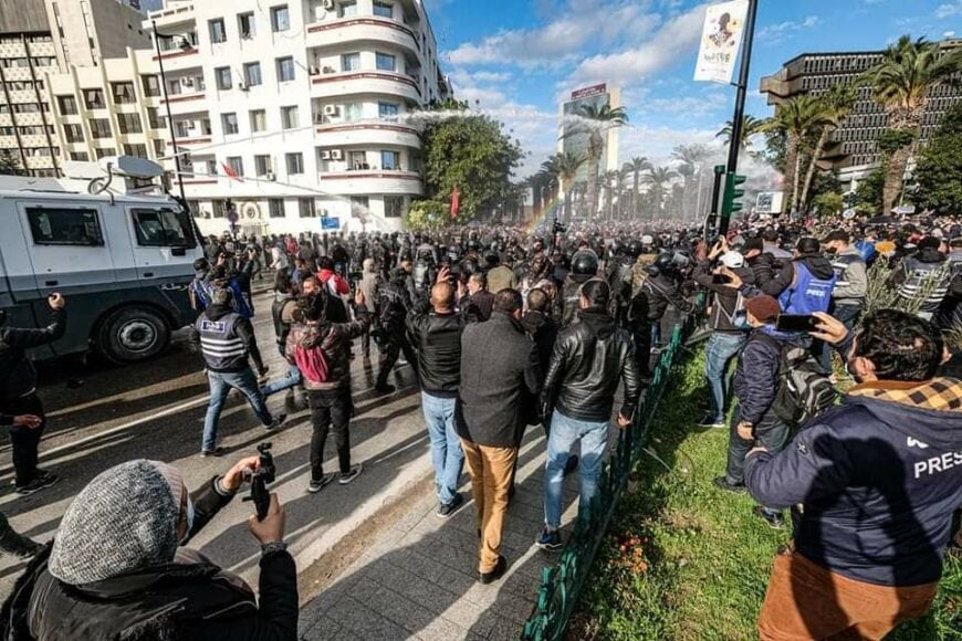 تونس: قوات الأمن تقمع مظاهرات سلمية يوم عيد الثورة - Civic Space