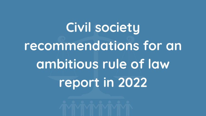 EU: Civil society recommendations for an ambitious rule of law report - Civic Space