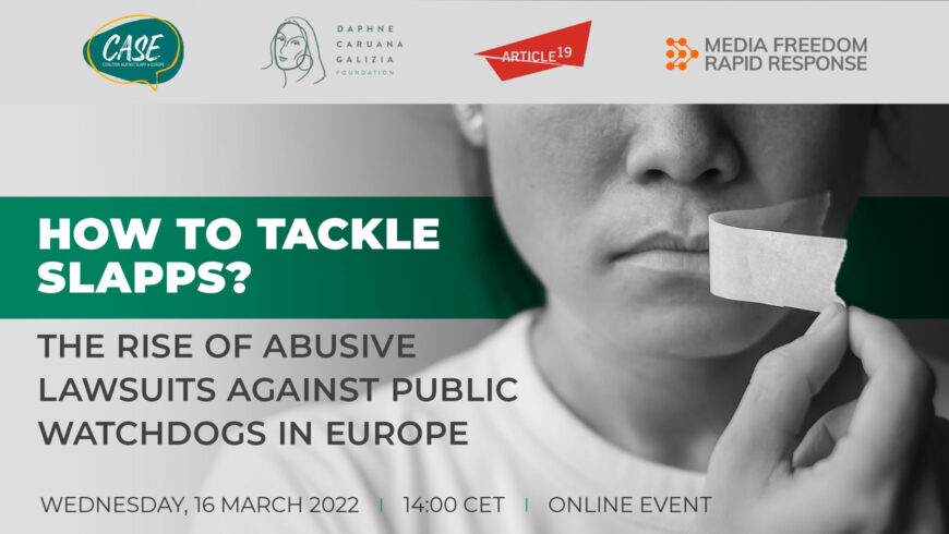 Event: How to tackle SLAPPs against public watchdogs in Europe? - Protection
