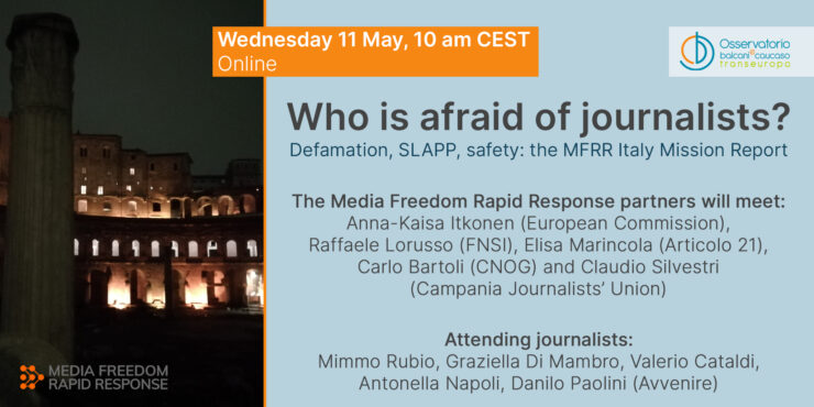 Event: Who’s afraid of journalists? The free expression mission to Italy