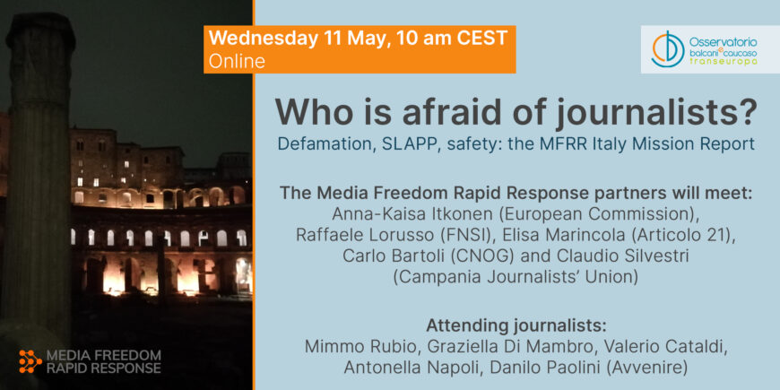 Event: Who’s afraid of journalists? The free expression mission to Italy - Media